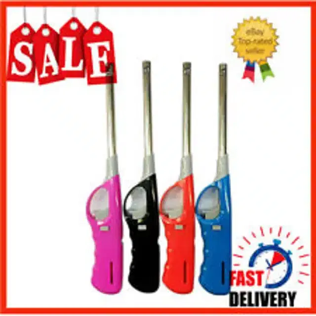 Stainless Steel Refillable Gas Lighter, Multicolor, Pack of 4