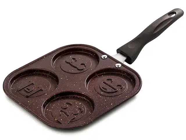 NIRLON Aluminium Uttapam Maker, Black, 19.5 cm