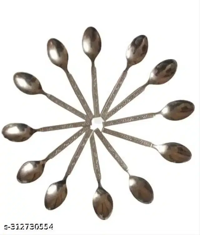 Stainless Steel Spoons, Silver, Pack of 12