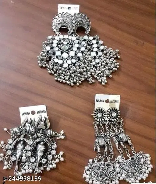 Princess Combo Pack of 3 Oxidised Earring