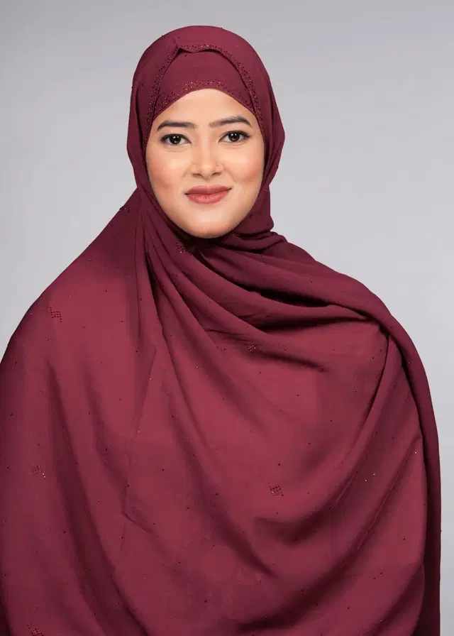 Chiffon HIjab for Women (Maroon, Free Size)