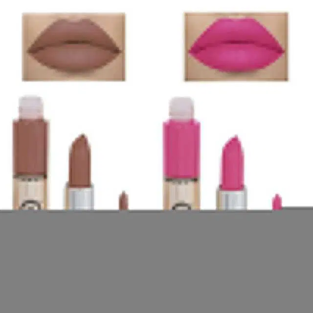 Combo of 1 Colors Queen Lip Matte Nude 2 In 1 24 Hour Long Lasting Gloss And Matte Lipstick, 6&2 g & 1 Colors Queen Lip Matte Pink 2 In 1 24 Hour Long Lasting Gloss And Matte Lipstick, 6&2 g, R897