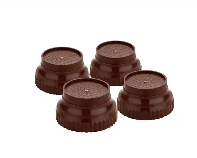 Plastic Furniture Foot Stands, Brown, Pack of 4