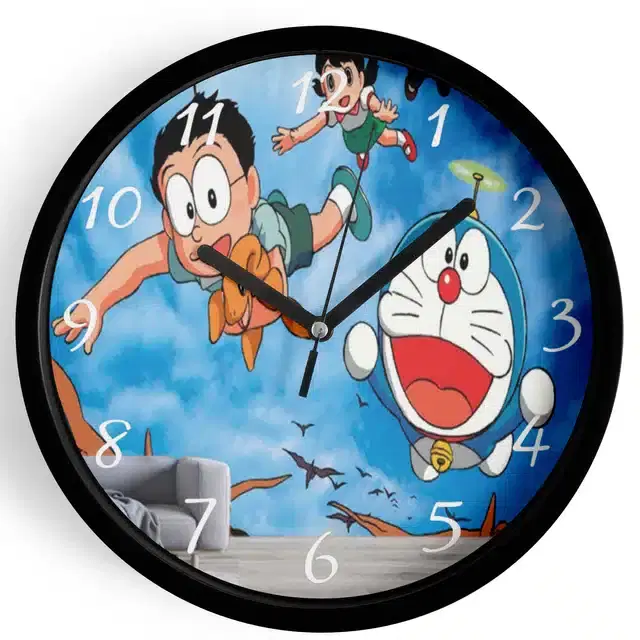 Doraemon Analog Wall Clock, Multicolor, 7 Inches