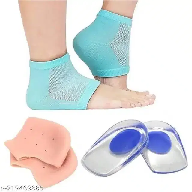 Moisturizing Silicon Gel Socks with Gel Pad & Foot Pad, Assorted, Set of 3