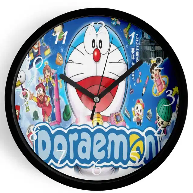 Doraemon Analog Wall Clock, Multicolor, 7 Inches