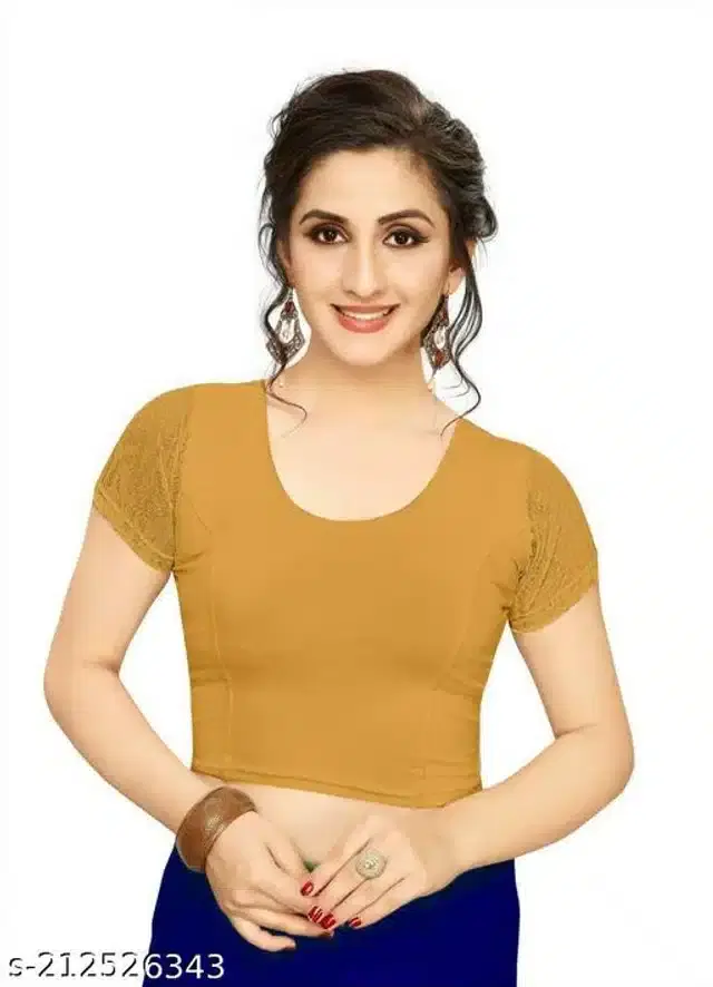 Half Sleeves Blouse for Women (Golden, 34)