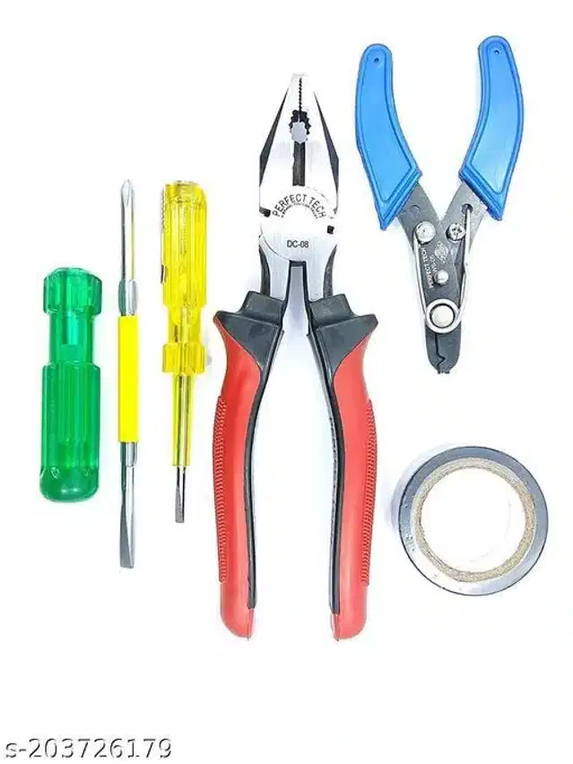 Hand Tool Kit, Set of 5, Multicolor