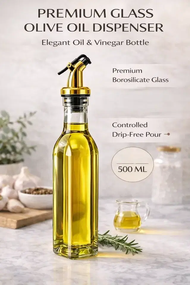Clear glass Oil Dispenser Bottle 500ML