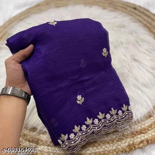 Chinnon Saree for Women, Blue (5.5 M)