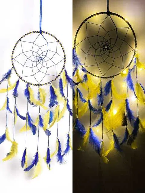 Feather Hanging Dream Catcher, Pack of 2, Multicolor, 49 cm, DU-087