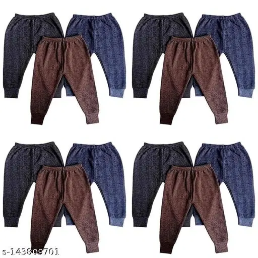 Woolen Thermal Bottomwear for Kids, Pack of 12 (Multicolor, 0-3 Months)