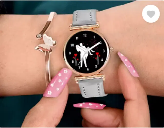 Analog Watch for Women & Girls (Grey)