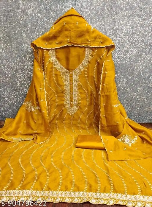 Vichitra Silk Punjabi/All Over Suits for Women (7.05 meter (4XL)
