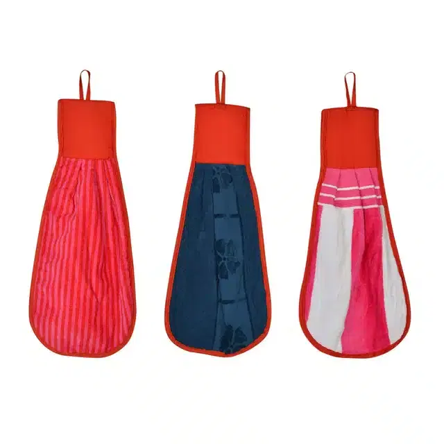 Cotton Hanging Hand Towel, Multicolor, Pack of 3