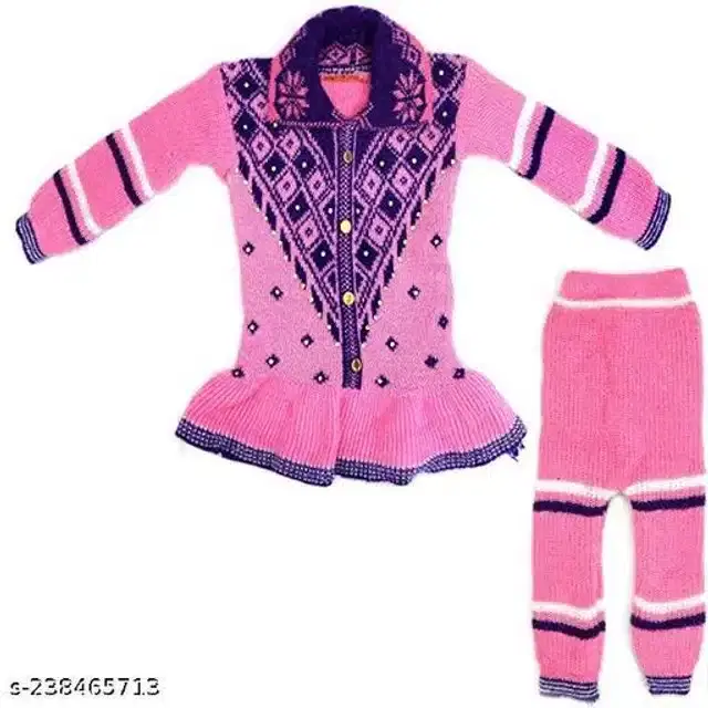 Woolen Sweater & Pant for Girls (Multicolor, 18-24 Months)