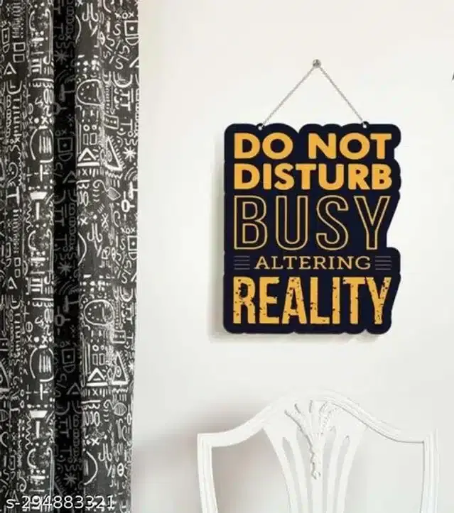Wooden Wall Decoration Hanging, Black & Yellow