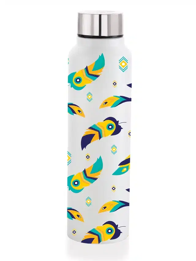 Stainless Steel Insulated Single Wall Water Bottle, White, 1000 ml