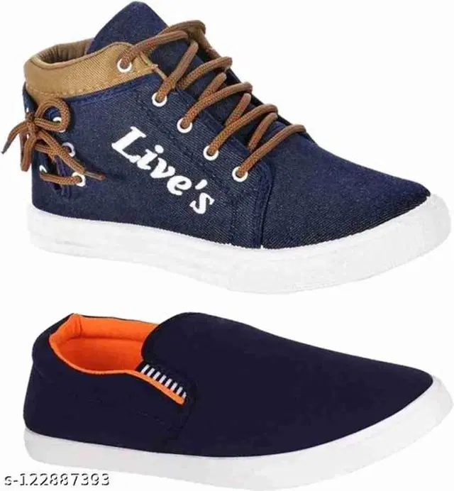 Navy Blue & Orange