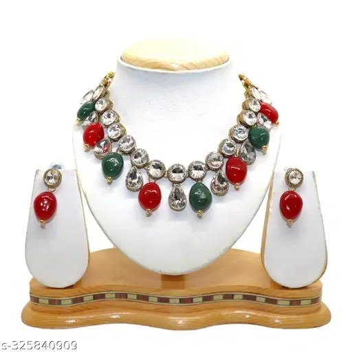 Antique Beads And Kundan Work Jewellert Set for Women