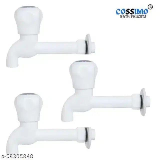 Bathroom Tap, White, Pack Of 3