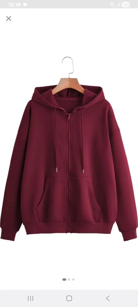 Fleece Solid Hoodie for Women, Maroon (S)