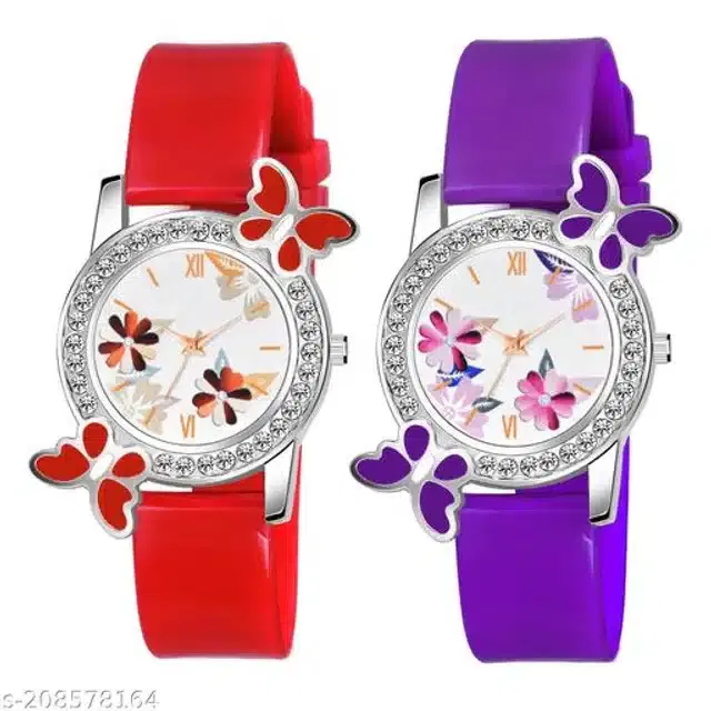 Analog Watch for Women, Pack of 2 (Multicolor)