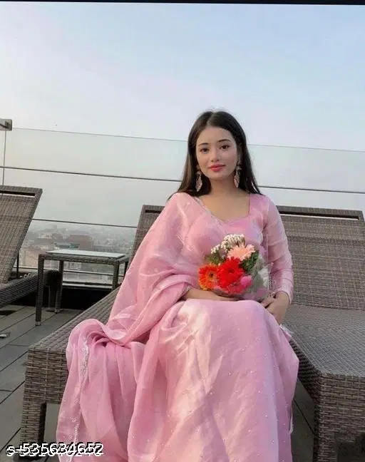 JImmy Choo Saree for Women, Pink (5.5 M)