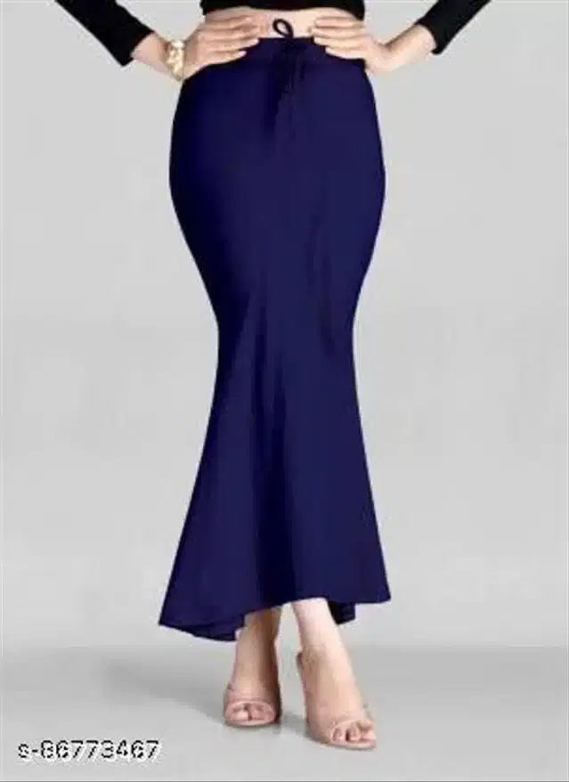 Lycra Saree Shapewear for Women (Navy Blue, M)
