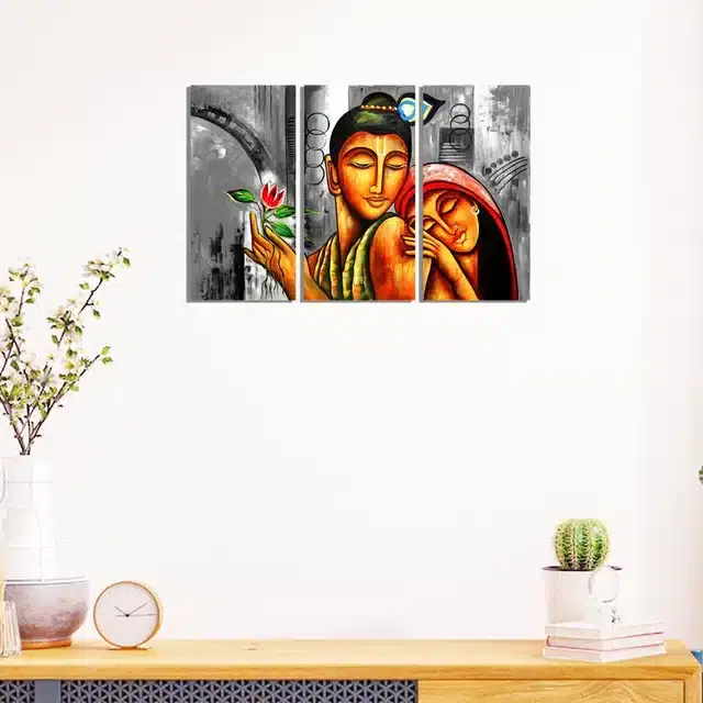 Wooden Wall Paintings, Set of 1, Multicolor, 24x16 Inches