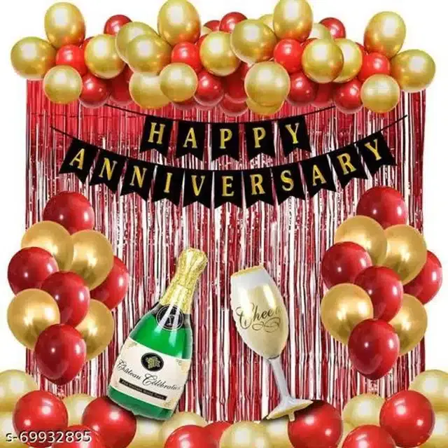Anniversary Party Decoration Kit, Multicolor, Set of 46