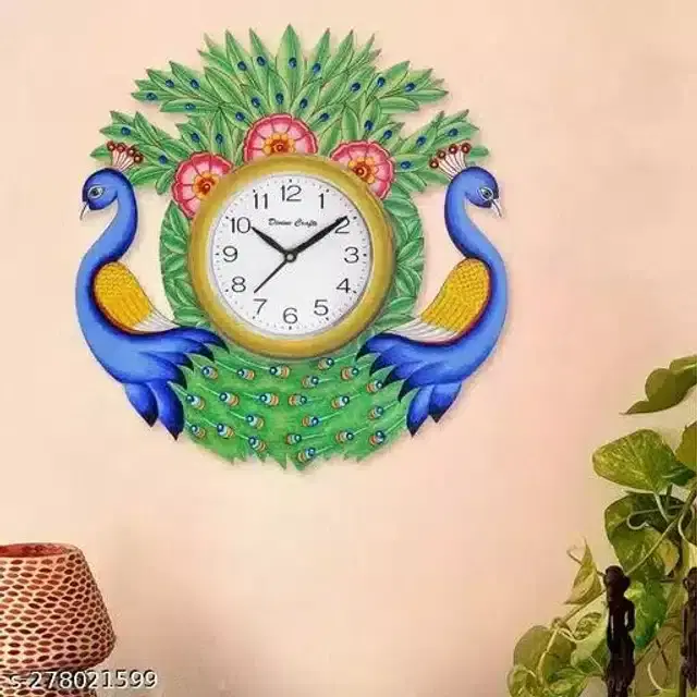 Designer Printed Plastic Wall Clock, Multicolor