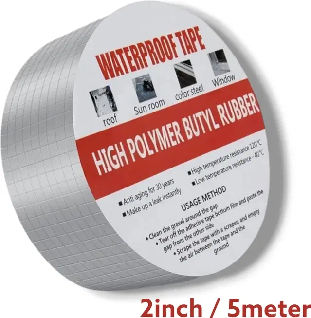 Aluminium Single Sided Self Adhesive Tape, Silver, 5 m