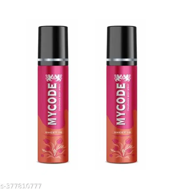 MYCODE Sweet 16 Fragrance Body Spray for Men, 100 ml, Pack of 2