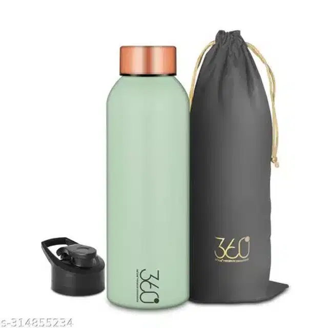 Stainless Steel Water Bottle, Sea Green & Gold, 1000 ml