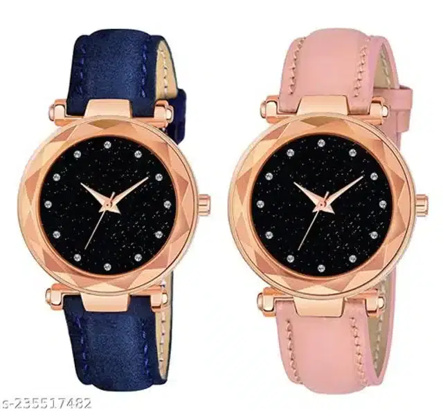 Analog Watch for Women, Pack of 2 (Multicolor)
