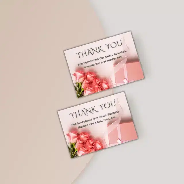 Thank You Printed Card, Multicolor, Pack of 2
