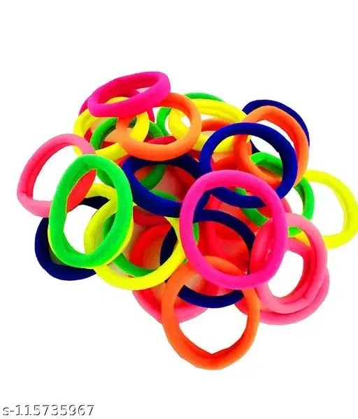 Rubber Bands & Scrunchies for Women, Pack of 3 (Multicolor)