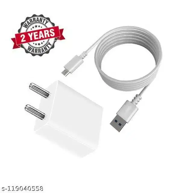Mobile Adapter with Charging Cable, White, Set of 2