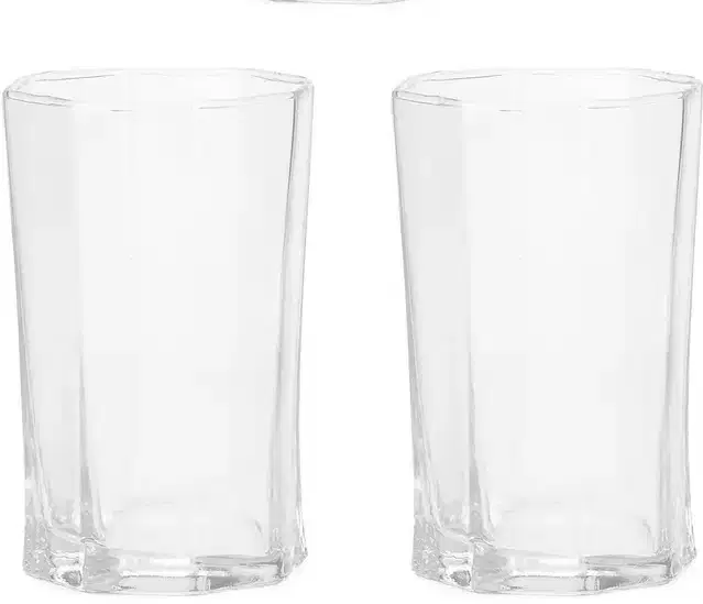 Water cum Juice Glass, Transparent, 200 ml, Pack of 2