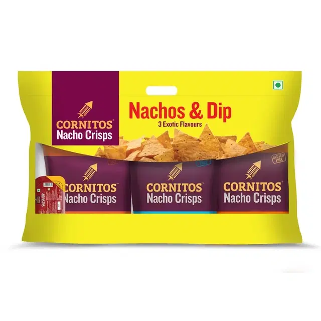 Cornitos Nachos Combo Pack 3+1 Yellow 215 g
