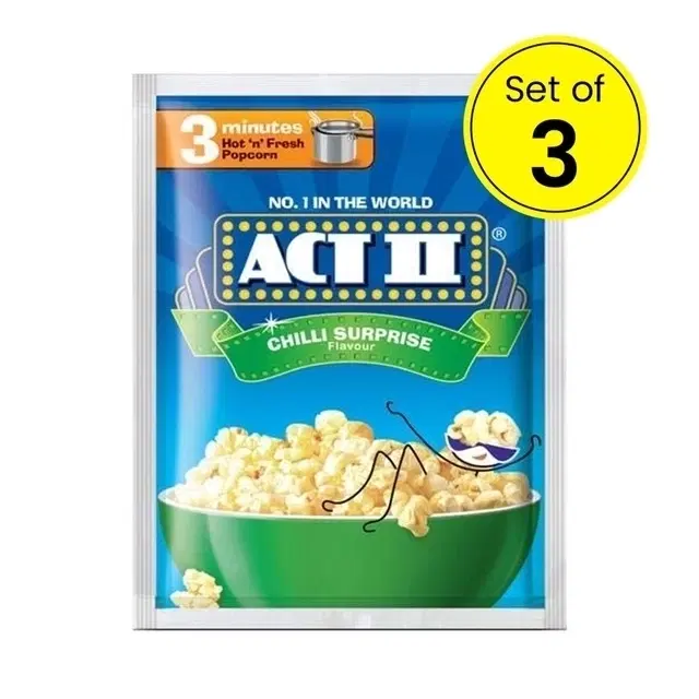 Act II Instant Popcorn Chilli Surprise 3X35 g (Pack Of 3)