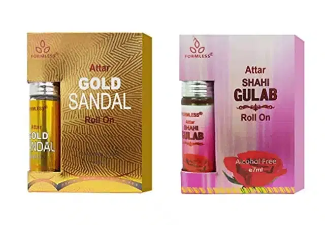 Formless Goldsandal & Rose Roll On Attar, 7 ml, Pack of 2