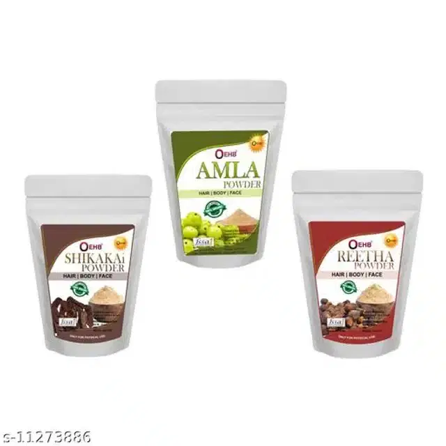 OEHB Amla with Reetha & Shikakai Powder, 50 g, Pack of 3