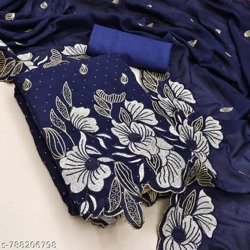 Punjabi/All Over Suits Embroidered Floral Semi-Stitched Suits (7.05 meter for Women (4XL)