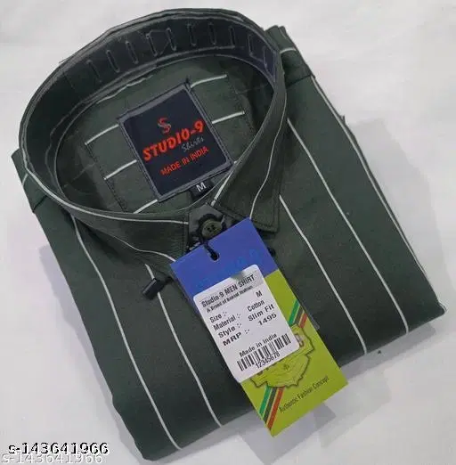 Cotton Blend Checked Shirt for Men, D-Green (XL) Pack of 1