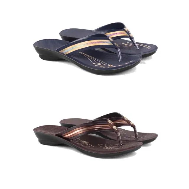 Flats for Women, Set of 2 (Multicolor, 5)