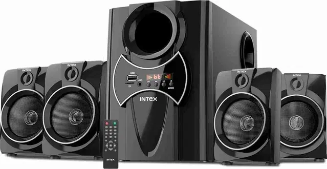 Intex 2650 Pro Auxiliary, Bluetooth Deep Bass Home Theater With Subwoofer 4.1 Channel With 70w Premium Signature Sound, Multiple Connectivity Modes, Master Remote And Sleek Finish (Black)