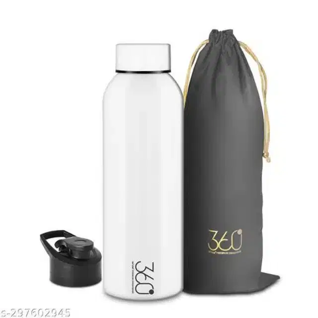 Stainless Steel Water Bottle, White, 1000 ml