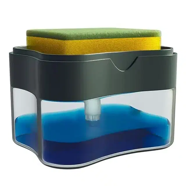 2 in 1 Liquid Soap Dispenser & Holder, Multicolor